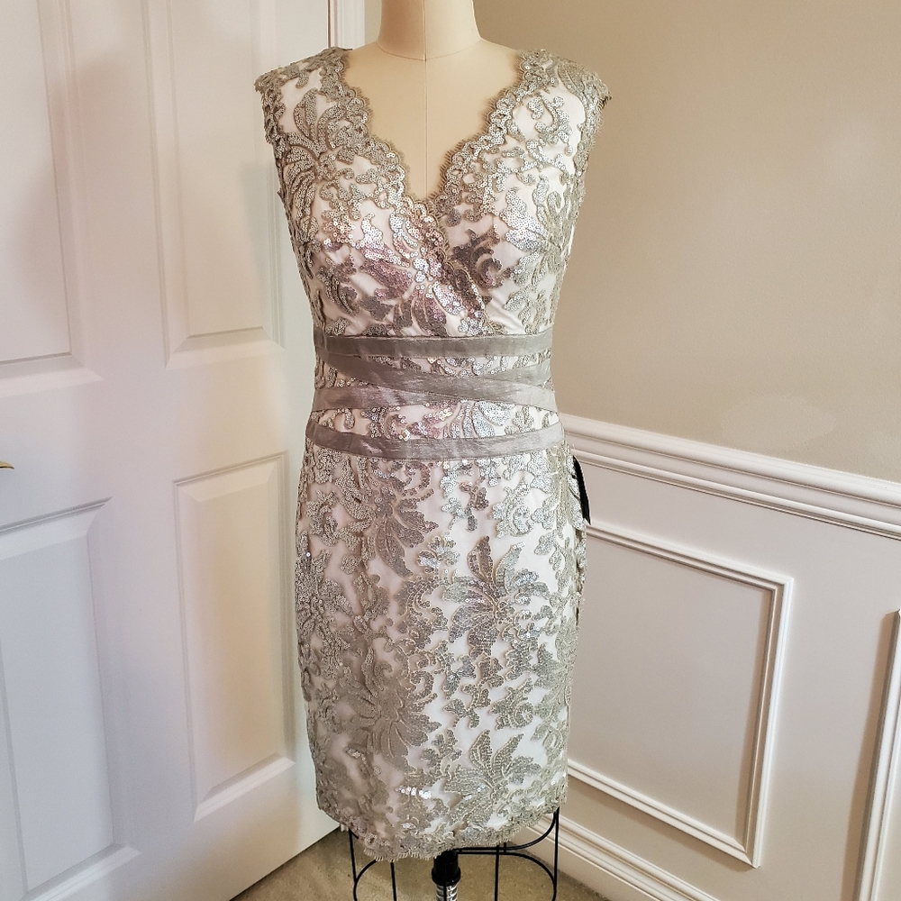 NEW Tadashi Shoji ivory formal bride dress 8